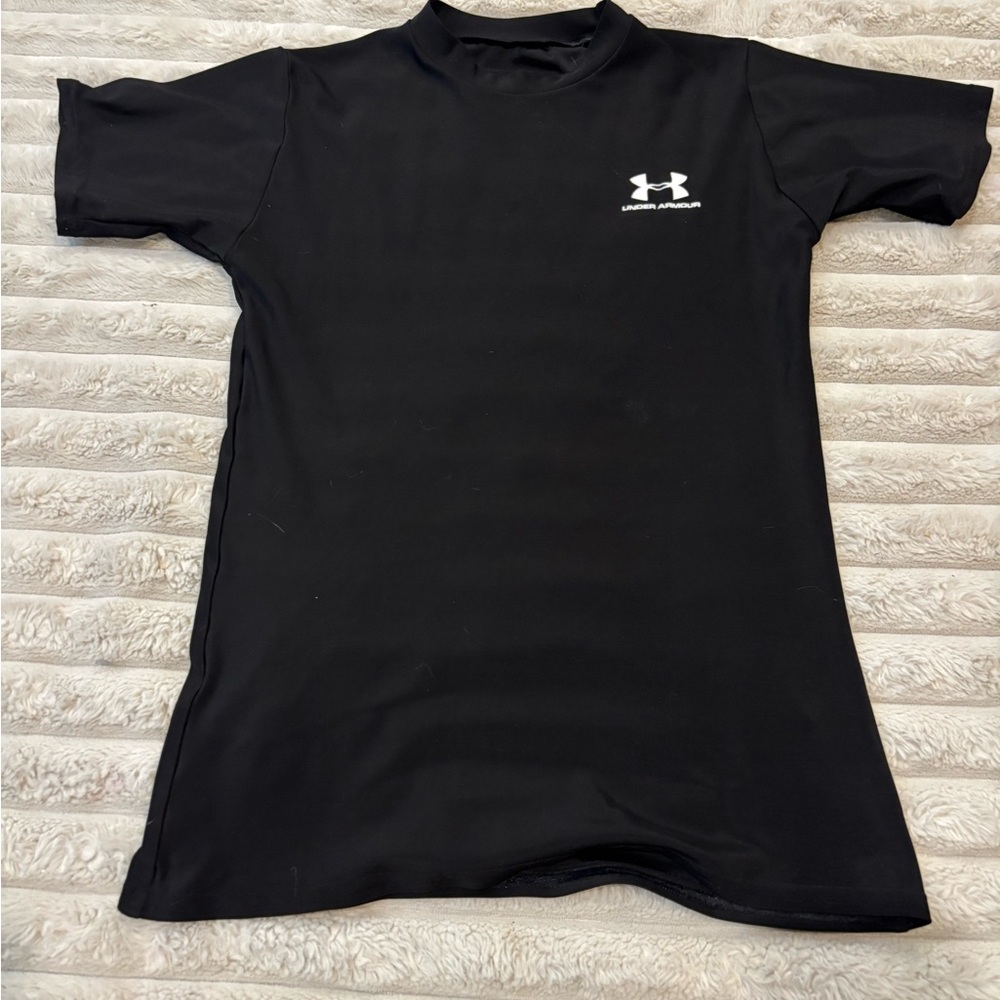 Under Armour Black Short Sleeve Compression Shirt boys youth size large